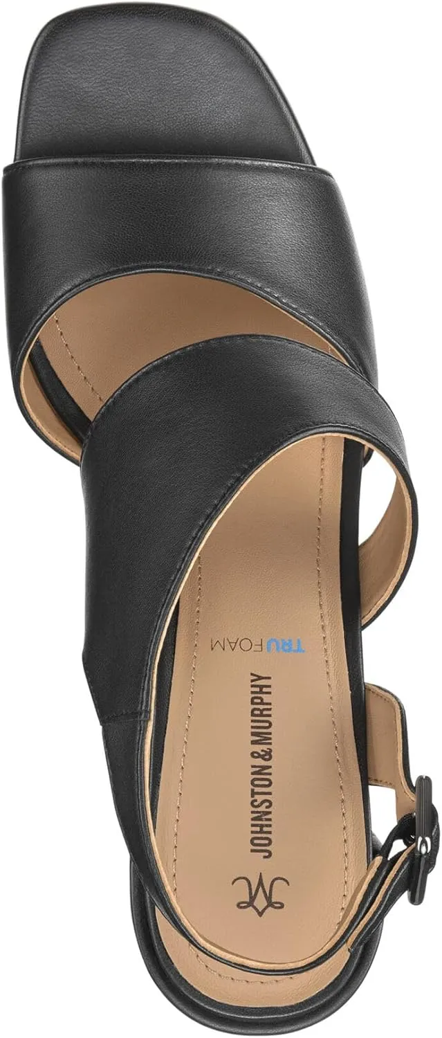 Johnston & Murphy Women’s Everly Asymmetrical Slide Sandals, 2.5” Slip On Heels for Women, Women’s Heeled Sandals