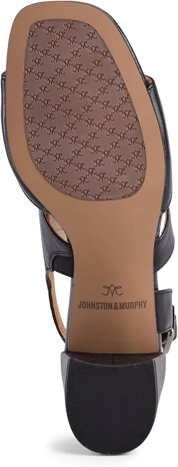 Johnston & Murphy Women’s Everly Asymmetrical Slide Sandals, 2.5” Slip On Heels for Women, Women’s Heeled Sandals