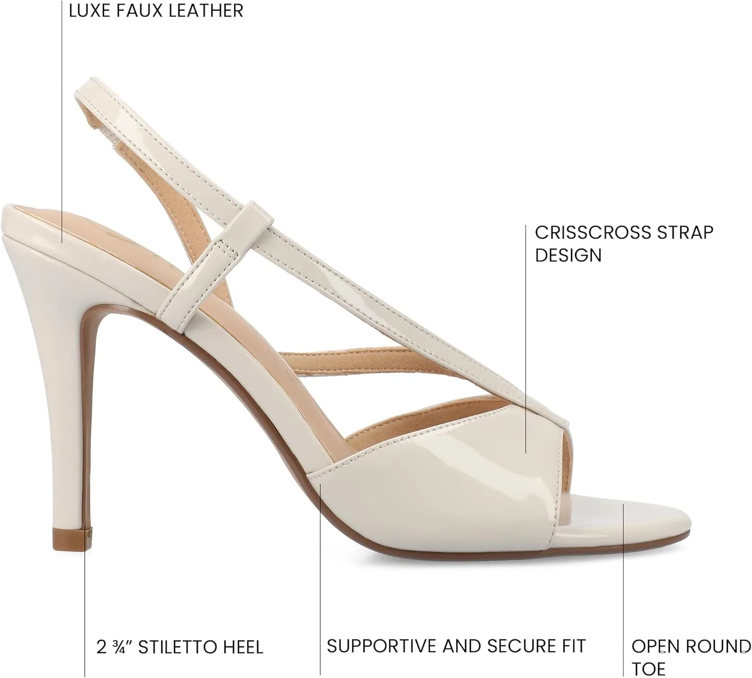 Journee Womens cushioned footbed and Varra Faux Leather Stiletto Heels