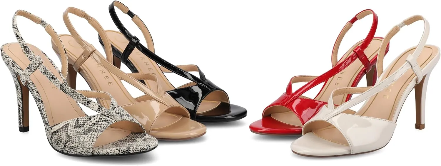 Journee Womens cushioned footbed and Varra Faux Leather Stiletto Heels