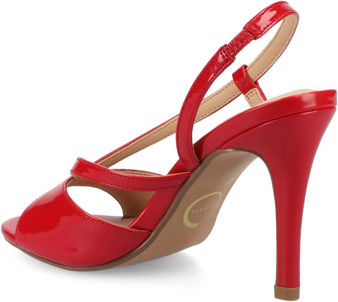 Journee Womens cushioned footbed and Varra Faux Leather Stiletto Heels