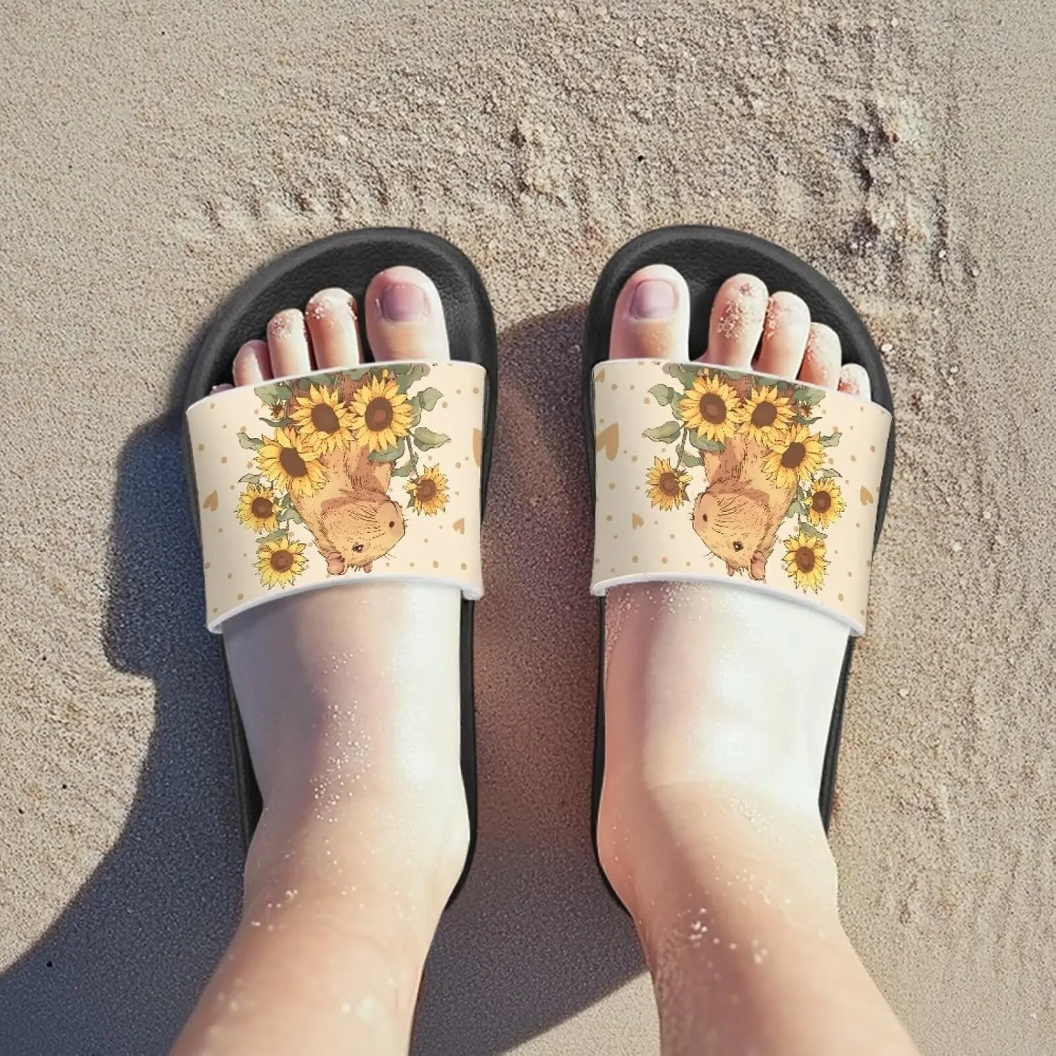 JoyLamoria Animals Pattern Sandals House Slides for Kids Pillow Slippers Comfy Cushioned Pool Beach Lightweight Open Toe