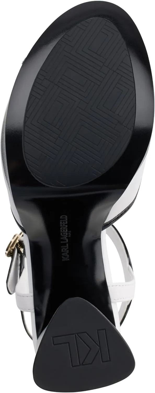 Karl Lagerfeld Paris Women's Cushioned Insole Evening Hallet-Platform Ankle Sandal Slide