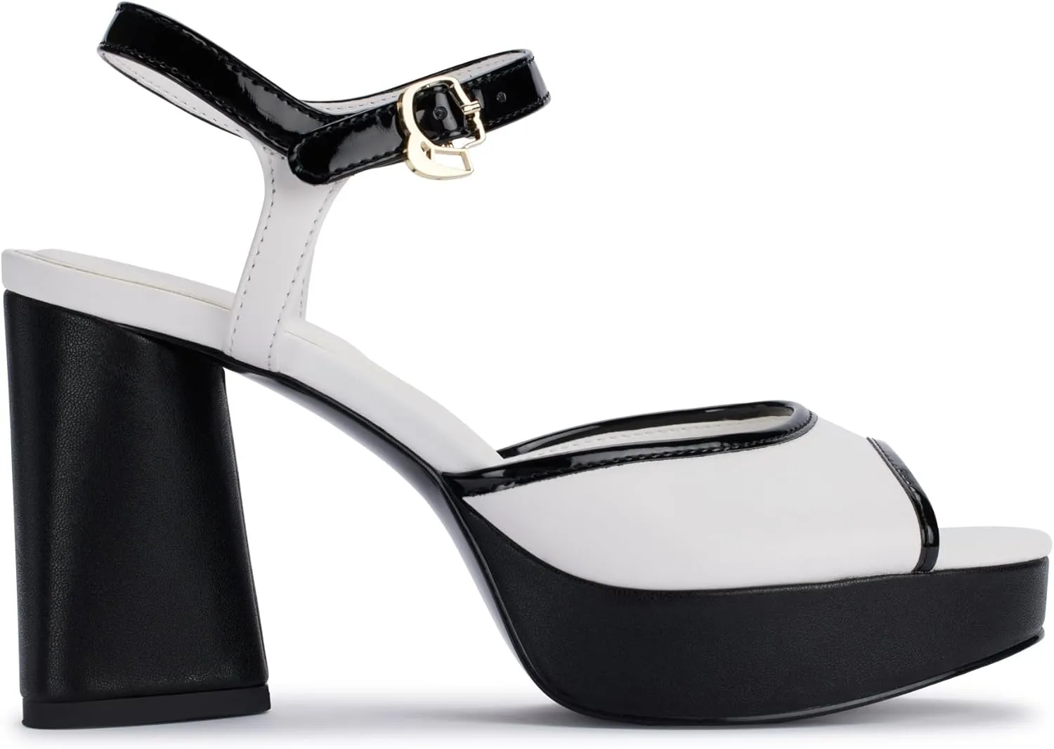 Karl Lagerfeld Paris Women's Cushioned Insole Evening Hallet-Platform Ankle Sandal Slide