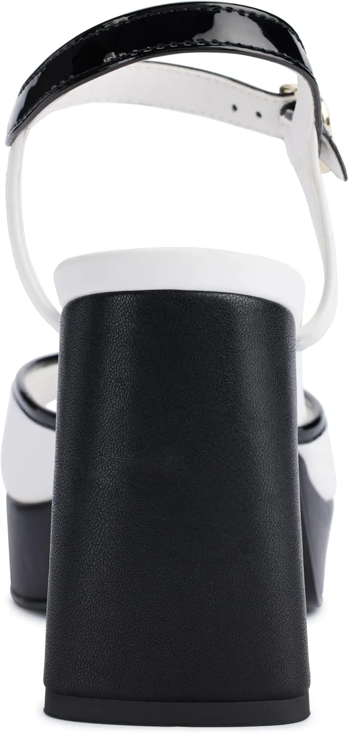 Karl Lagerfeld Paris Women's Cushioned Insole Evening Hallet-Platform Ankle Sandal Slide