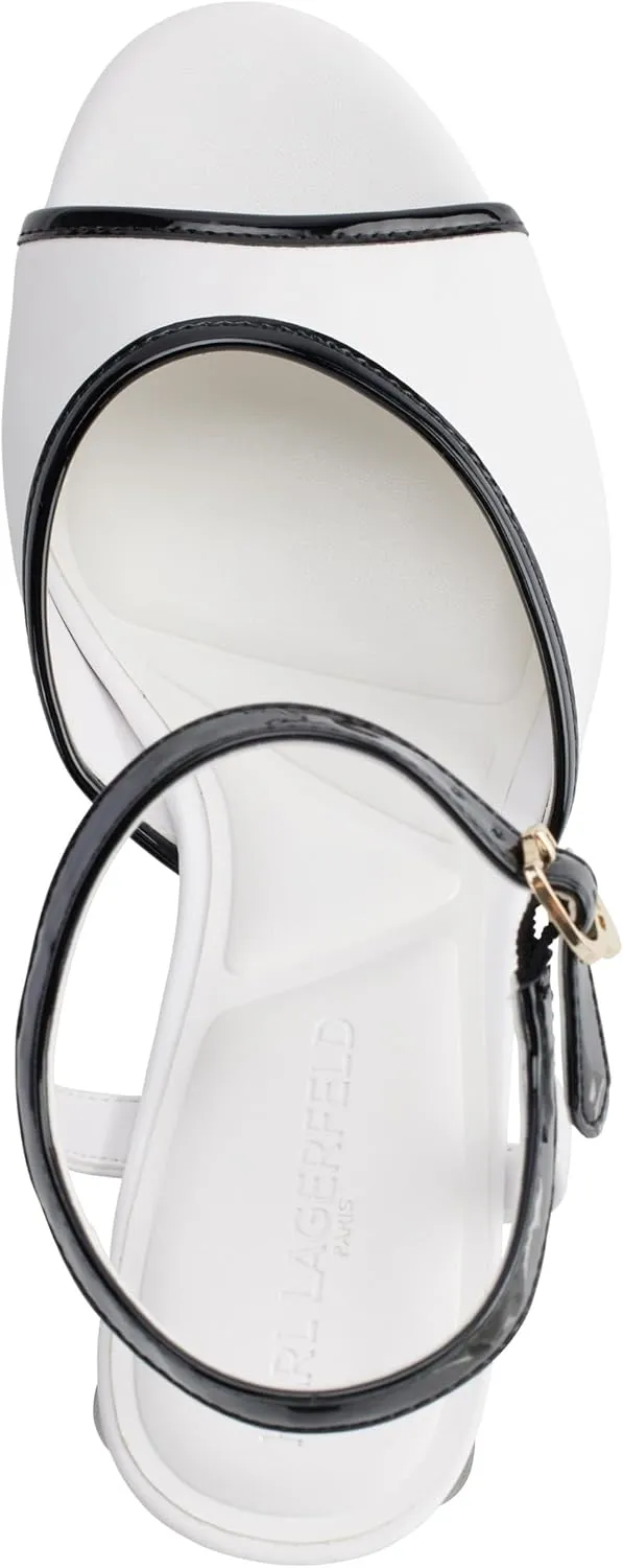 Karl Lagerfeld Paris Women's Cushioned Insole Evening Hallet-Platform Ankle Sandal Slide
