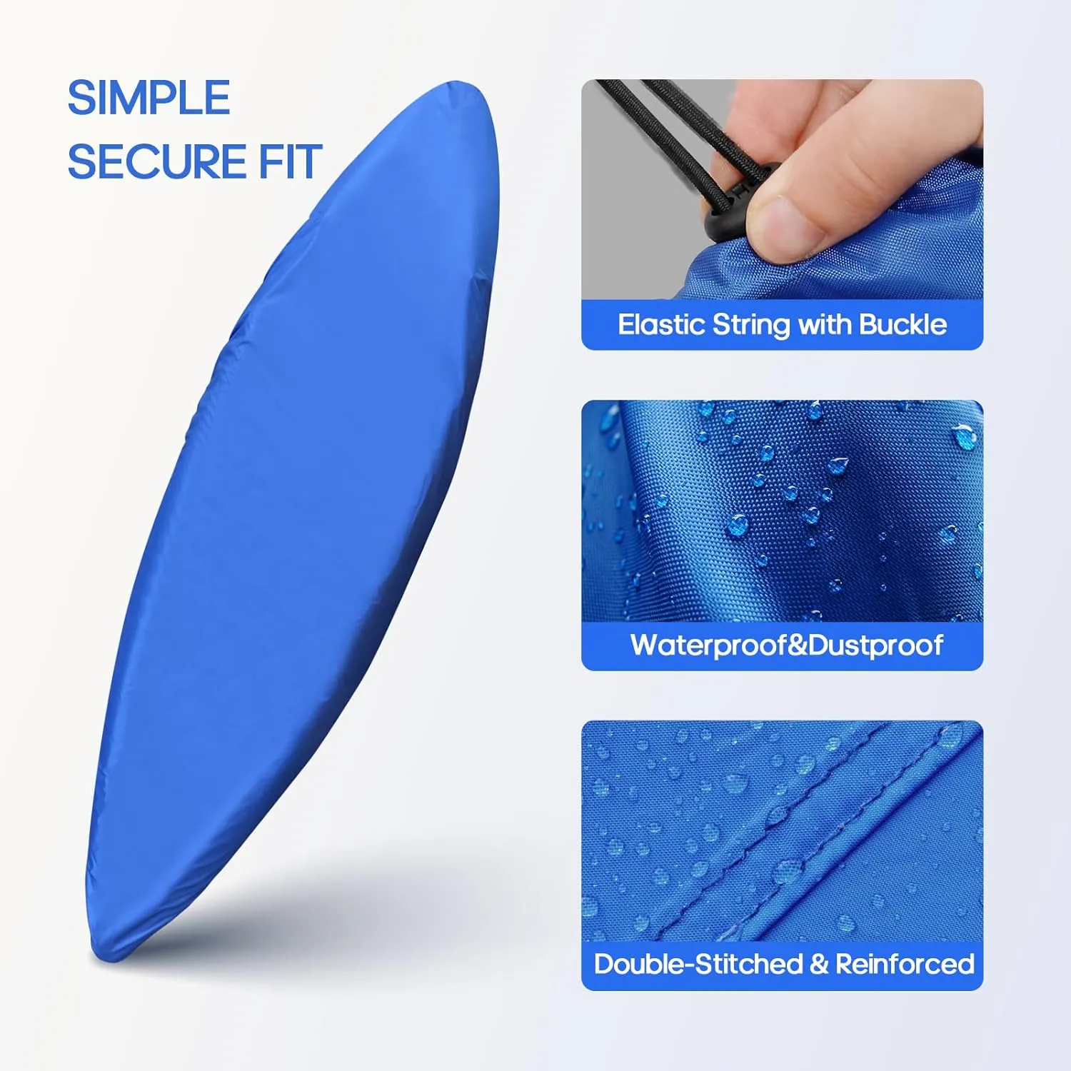 Kayak Cover Waterproof Kayak Canoe Cover Storage Dust Cover UV Protection Paddle Board Cover Fishing Boat Sunblock Shield for Outdoor Storage