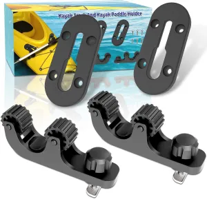 Kayak Paddle Holder with Kayak Gear Track, Save Kayak Track Space, Kayak Fishing Net Holder with Kayak Rail Track for Fishing Kayak, Kayak Track Mount Accessories