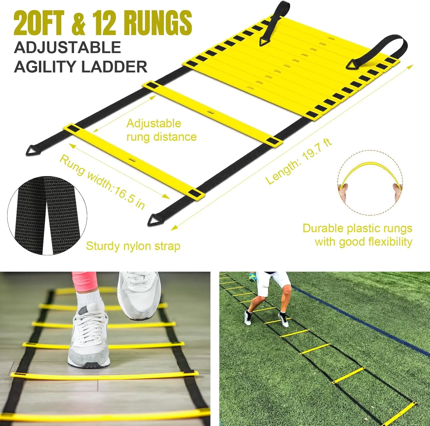 Kids Soccer Goals for Backyard Set, Portable Toddler Soccer Goal 2 of 6x4 ft, 4x3 ft, 7x5 ft, Soccer Training Equipment, Pop Up Soccer Net Kit with Size 4 Soccer Ball, Outdoor Sports Play, Youth Game