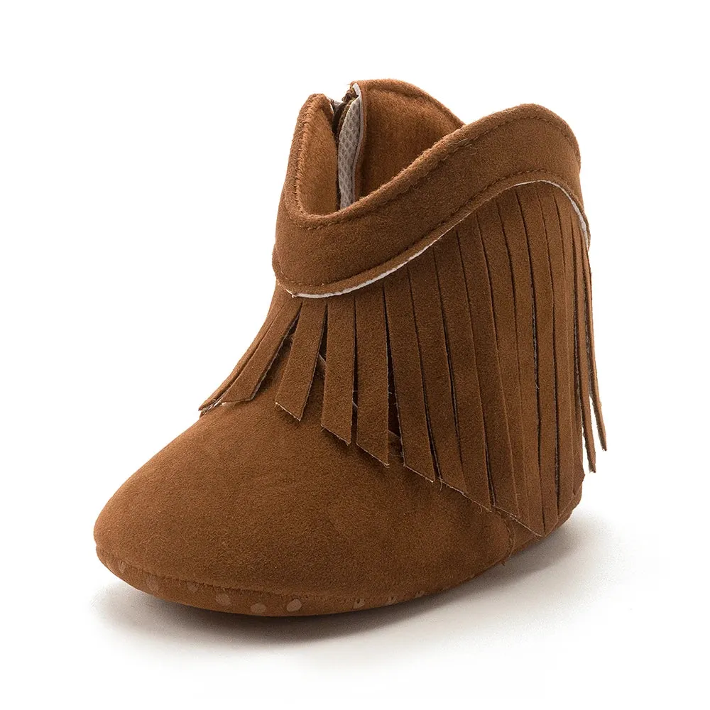 KIDSUN Baby Booties Girl Boy Pre walker Solid Infant Toddler First Walkers Soft Sole Anti-slip Boots Newborn Moccasin