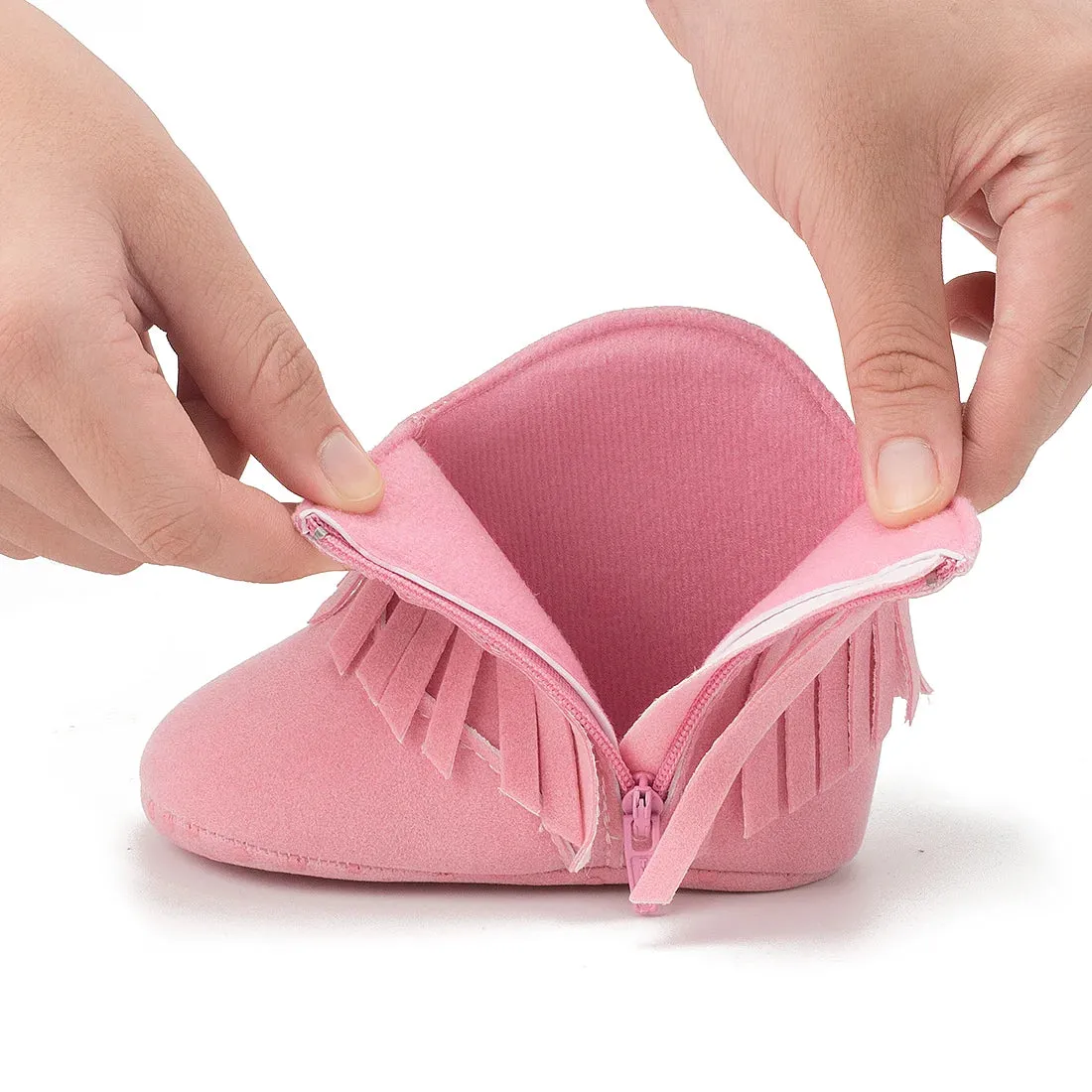 KIDSUN Baby Booties Girl Boy Pre walker Solid Infant Toddler First Walkers Soft Sole Anti-slip Boots Newborn Moccasin