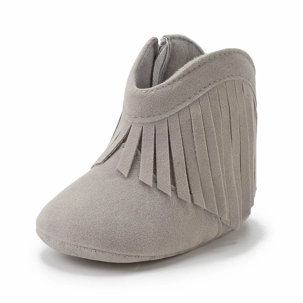 KIDSUN Baby Booties Girl Boy Pre walker Solid Infant Toddler First Walkers Soft Sole Anti-slip Boots Newborn Moccasin