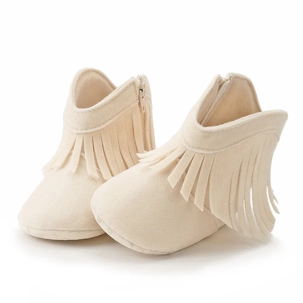 KIDSUN Baby Booties Girl Boy Pre walker Solid Infant Toddler First Walkers Soft Sole Anti-slip Boots Newborn Moccasin