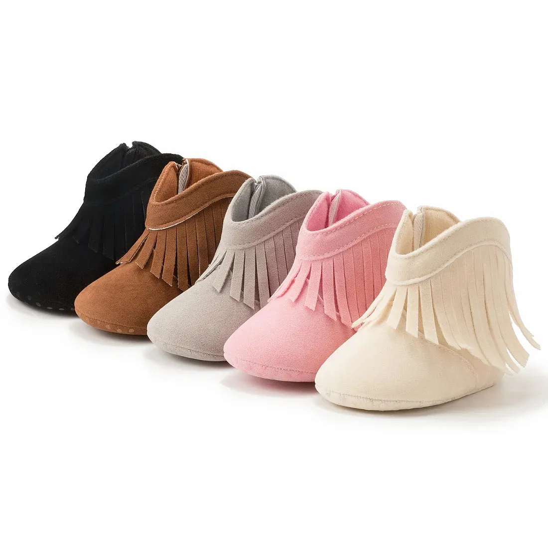 KIDSUN Baby Booties Girl Boy Pre walker Solid Infant Toddler First Walkers Soft Sole Anti-slip Boots Newborn Moccasin