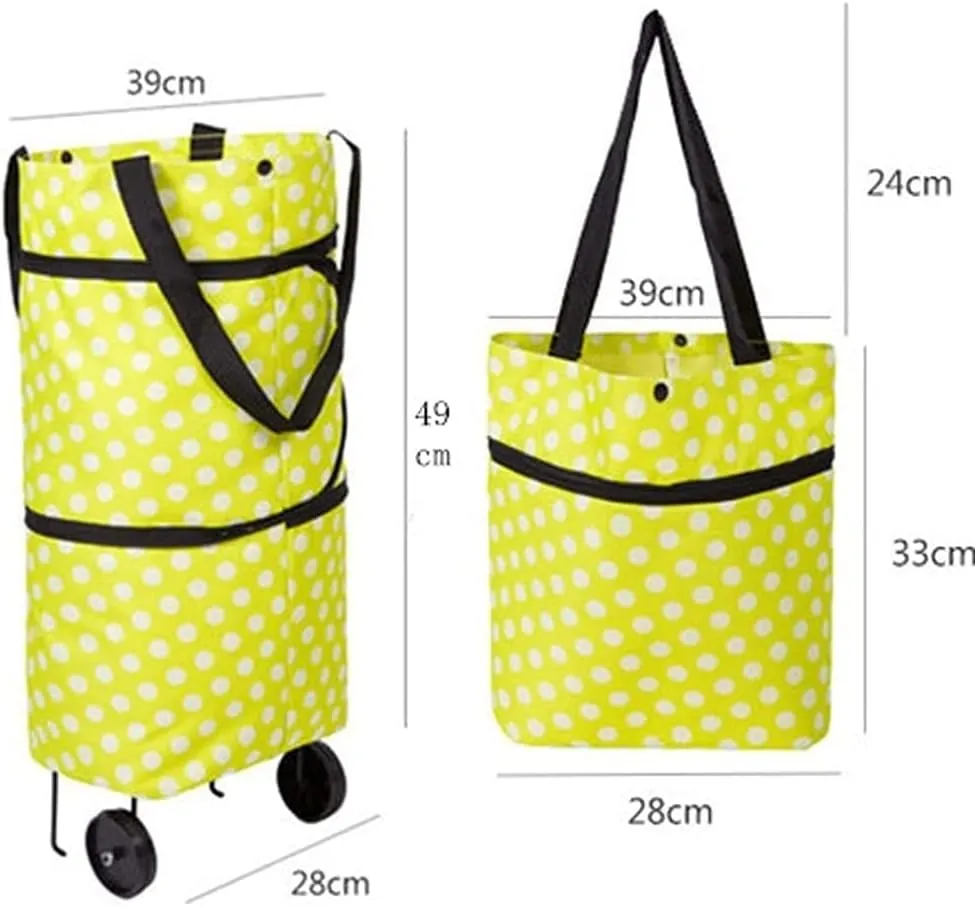 KouRy Shopping Cart Shopping Trolley with 2 Wheel Tugboat Cart Foldable Shopping Utility Cart Tote Bag for Shopping, Groceries, Laundry Grocery Cart Home Essentials (Color : C)