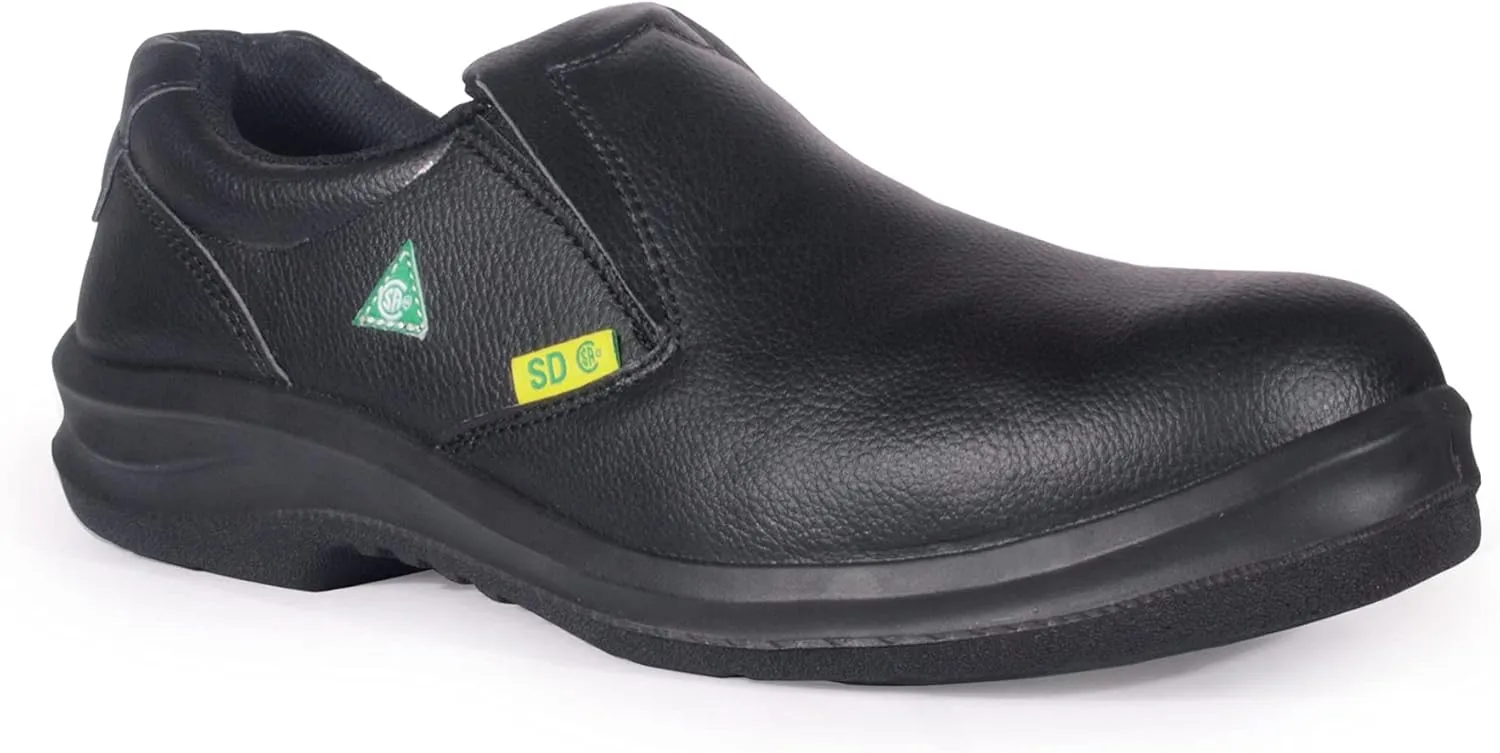 KPR Safety O807 Men's Slipon Clog Safety Shoes for Hospital Kitchen ASTM Approved Waterproof Premium Micro-Fibre Faux Leather Composite Toe Cap Antislip Electric Static Dissipation Wide Width
