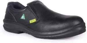 KPR Safety O807 Men's Slipon Clog Safety Shoes for Hospital Kitchen ASTM Approved Waterproof Premium Micro-Fibre Faux Leather Composite Toe Cap Antislip Electric Static Dissipation Wide Width