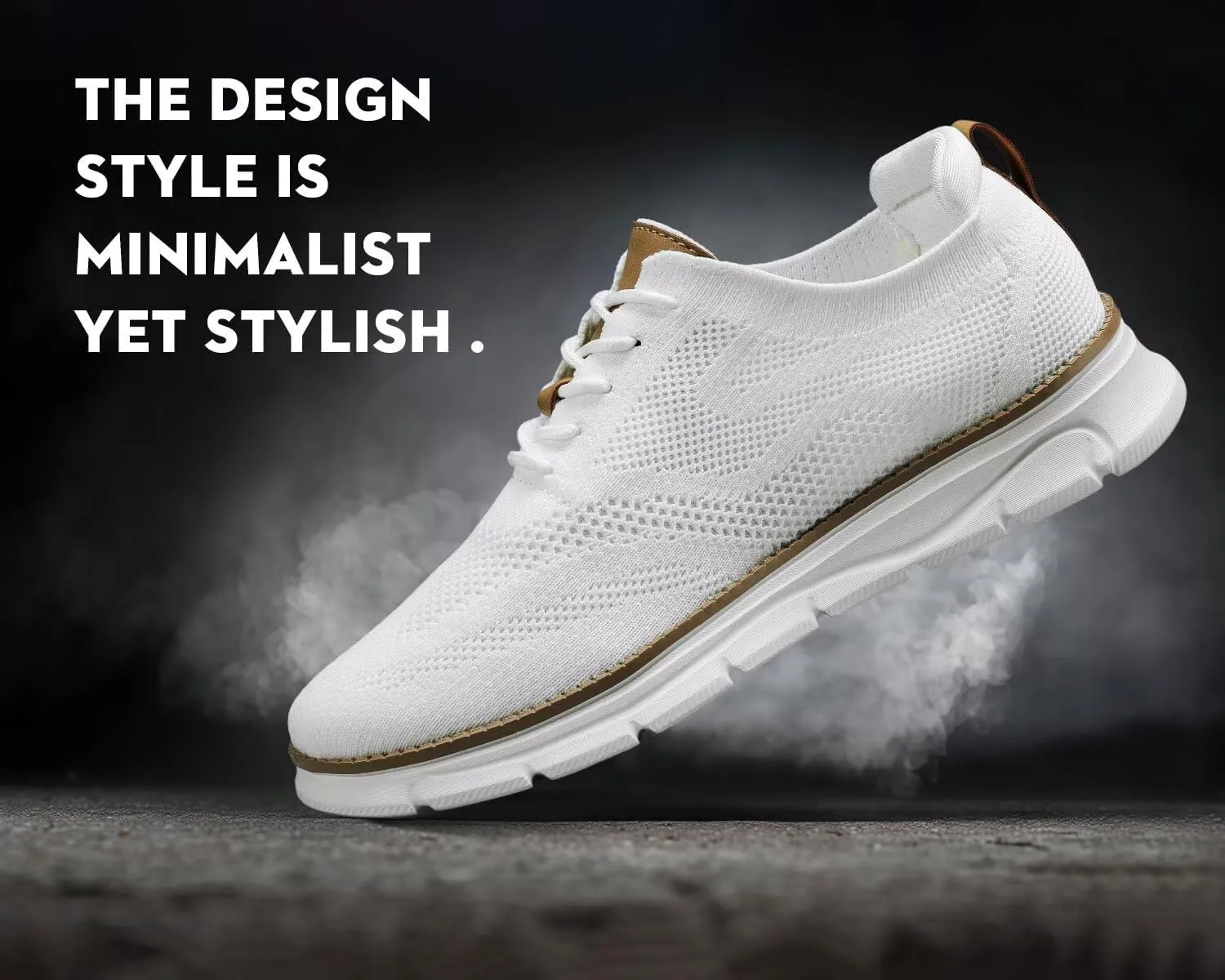 Kundork Men's Casual Dress Shoes Comfort Walking Shoes Mesh Knit Lightweight Breathable Sneakers