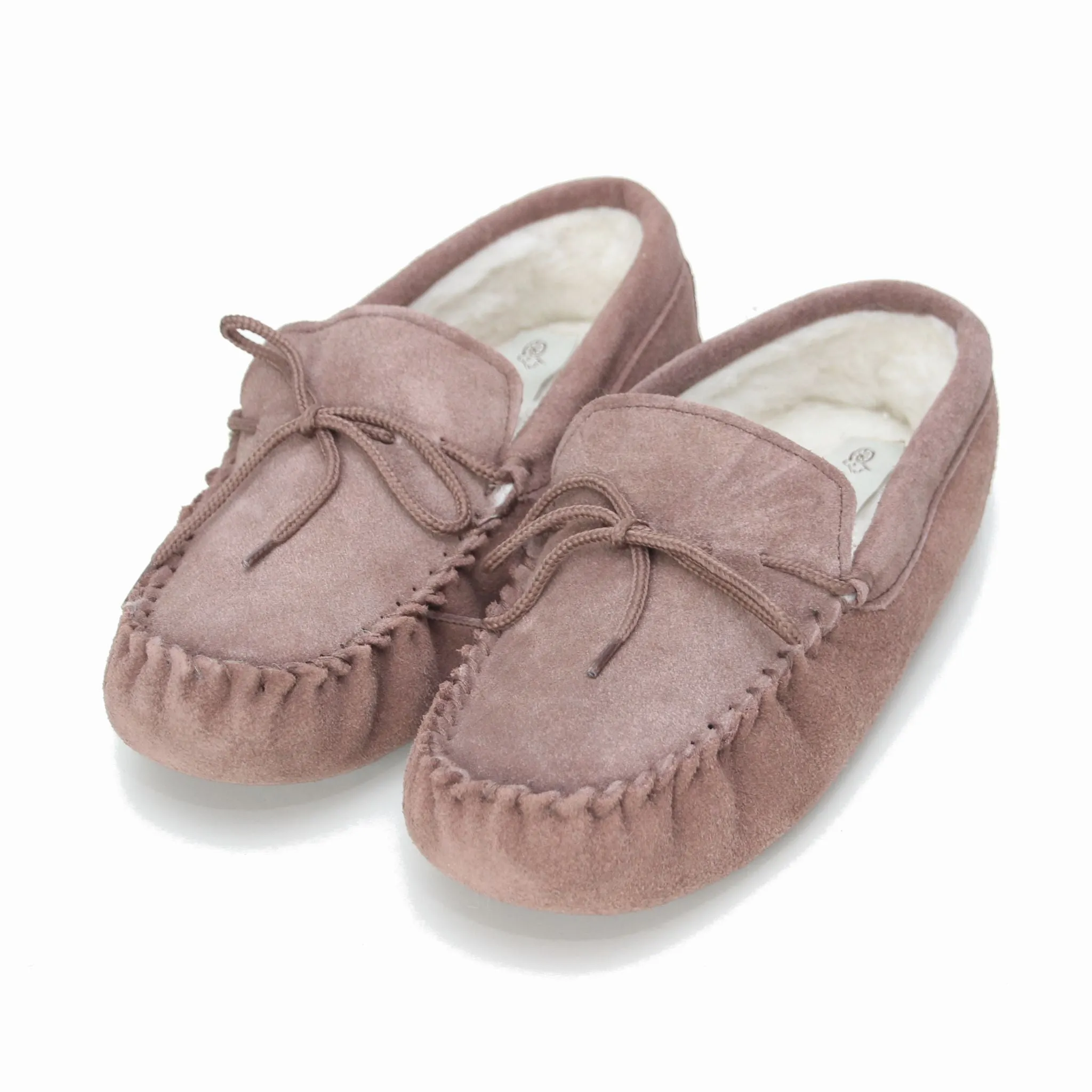 Ladies 'Taylor' Lambswool Moccasin with Soft Sole - Camel