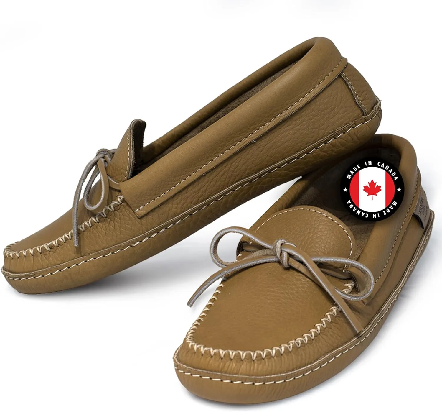 Laurentian Chief Moccasin Slippers for Women with Genuine Cowhide Leather - Canadian Quality Durable Comfortable Stylish Indoor Fancy Shoes for Ladies