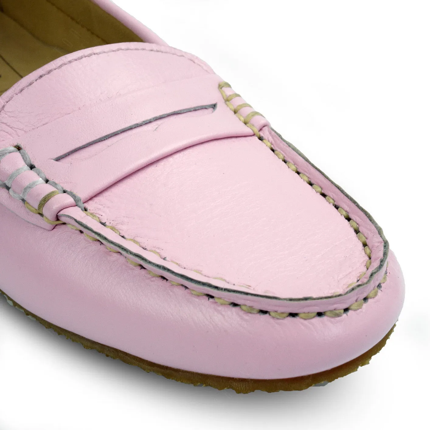 Leather Moccasin Soft Milky Pink