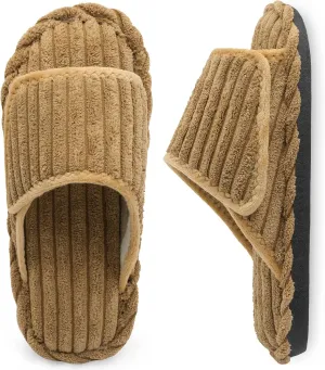 LeIsfIt Slippers for Women Adjustable Open Toe House Slippers Wide Diabetic Shoes Memory Foam Bedroom Slides Arthritis Edema House Shoes