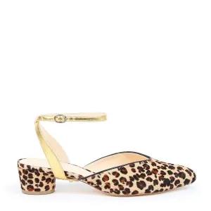 Leopard V Slide   Gold Marilyn Strap