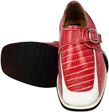 LIBERTYZENO Boys Animal Print Genuine Leather Kids Lace Up Oxford Dress Shoes for Prom Graduation
