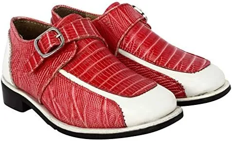 LIBERTYZENO Boys Animal Print Genuine Leather Kids Lace Up Oxford Dress Shoes for Prom Graduation