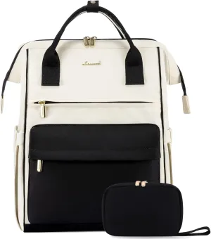 LOVEVOOK Laptop Backpack Purse for Women Waterproof Teacher Nurse Bag, 17.3 Inch Work Laptop Bag with Organizer Bag Business Travel Computer Backpack, 2pcs set