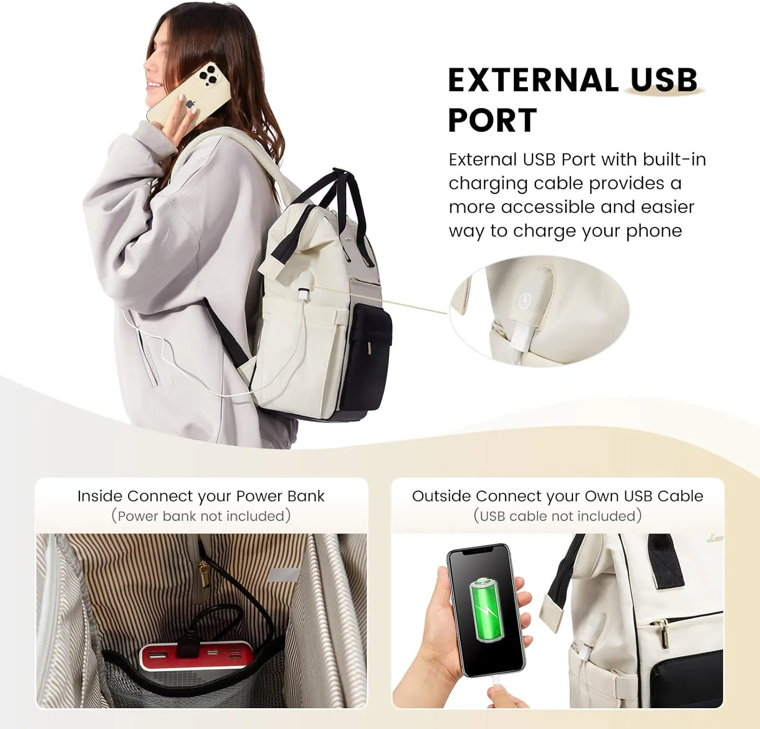 LOVEVOOK Laptop Backpack Purse for Women Waterproof Teacher Nurse Bag, 17.3 Inch Work Laptop Bag with Organizer Bag Business Travel Computer Backpack, 2pcs set