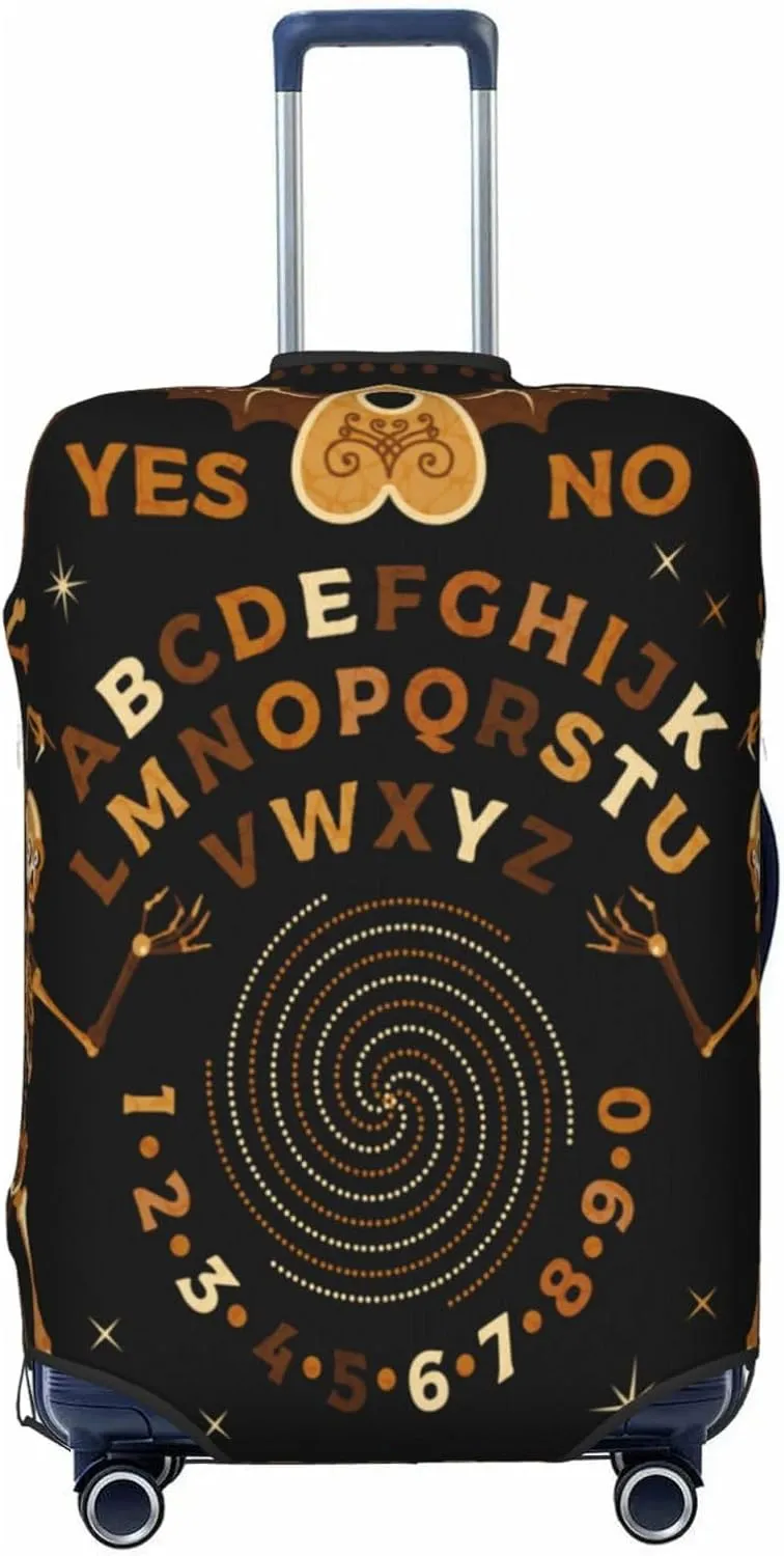 Luggage Cover For Travel Ouija Board Skeleton Goth Skull Halloween Occult–dustproof Business Trips 20-28 Inch.