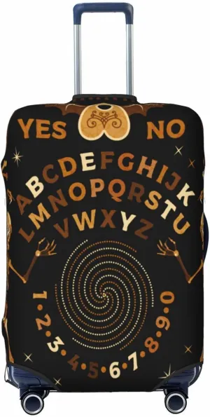 Luggage Cover For Travel Ouija Board Skeleton Goth Skull Halloween Occult–dustproof Business Trips 20-28 Inch.