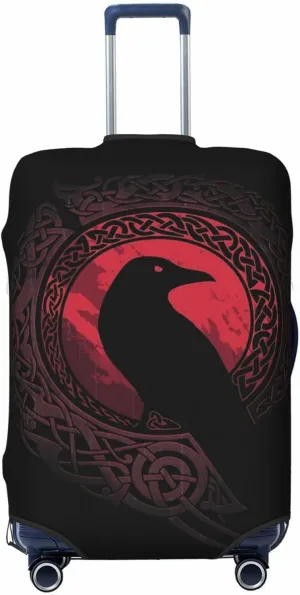 Luggage Cover For Travel Vikings Norse Mythology Pagan Odin Ravens– High Elasticity Business Trips 20-28 Inch.