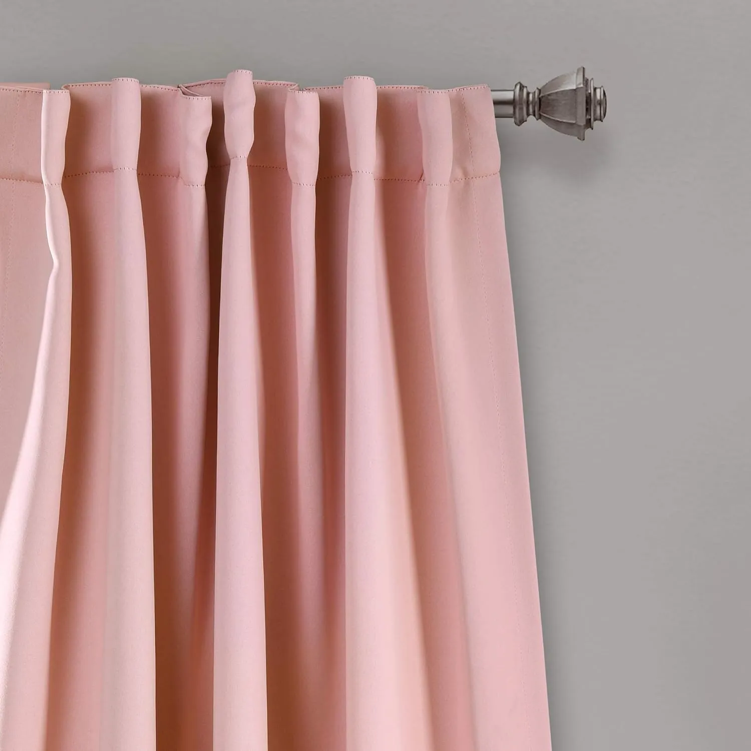 Lush Decor Insulated Back Tab Blackout Window Curtain Panel Pair, 63" L x 52" W, Pink