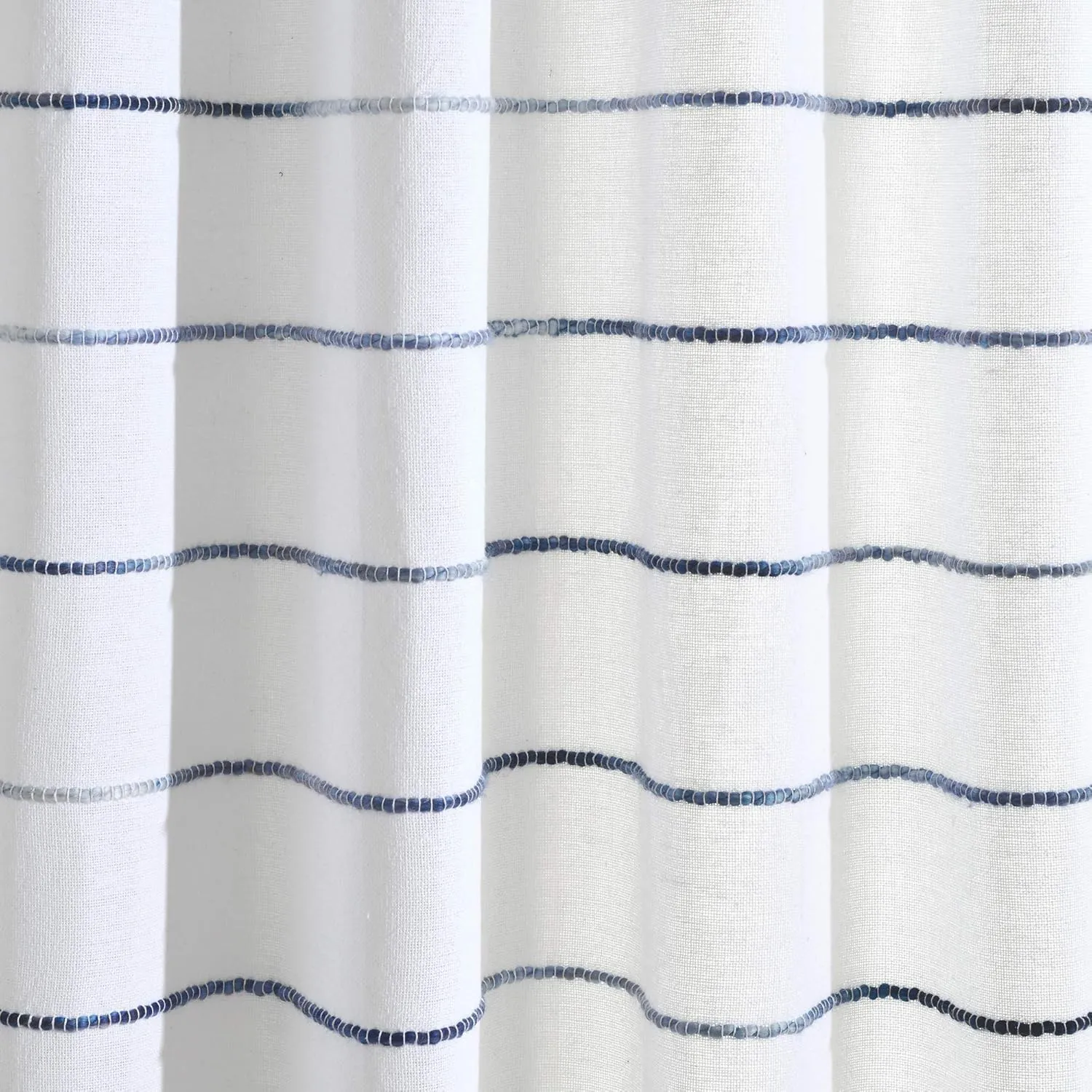 Lush Decor Ombre Stripe Curtain Panel Set, 2, 40''W x 84''L, Navy, Recycled Cotton/Polyester, Rod Pocket, Home Office, Farmhouse