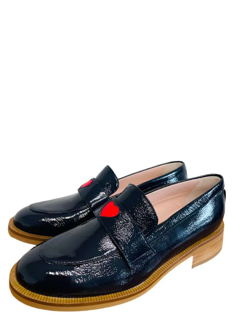 Marco Moreo Navy Red Heart Loafer|MG1232JN