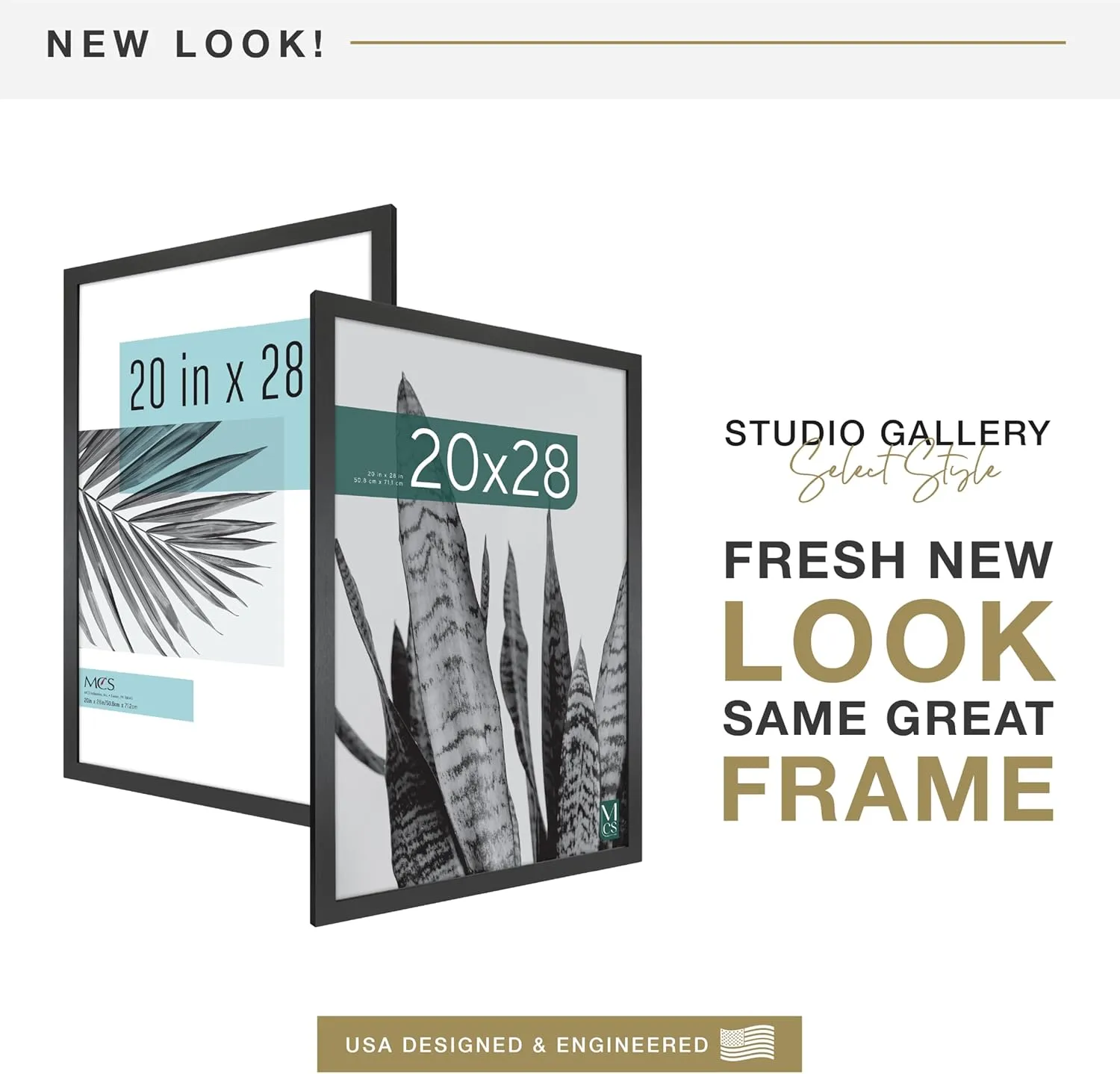 MCS Studio Gallery 20x28 Poster Frame Black Woodgrain, Vertical & Horizontal Wall Hanging Large Picture Frame for Photos, Posters & Art Prints (1-Pack)