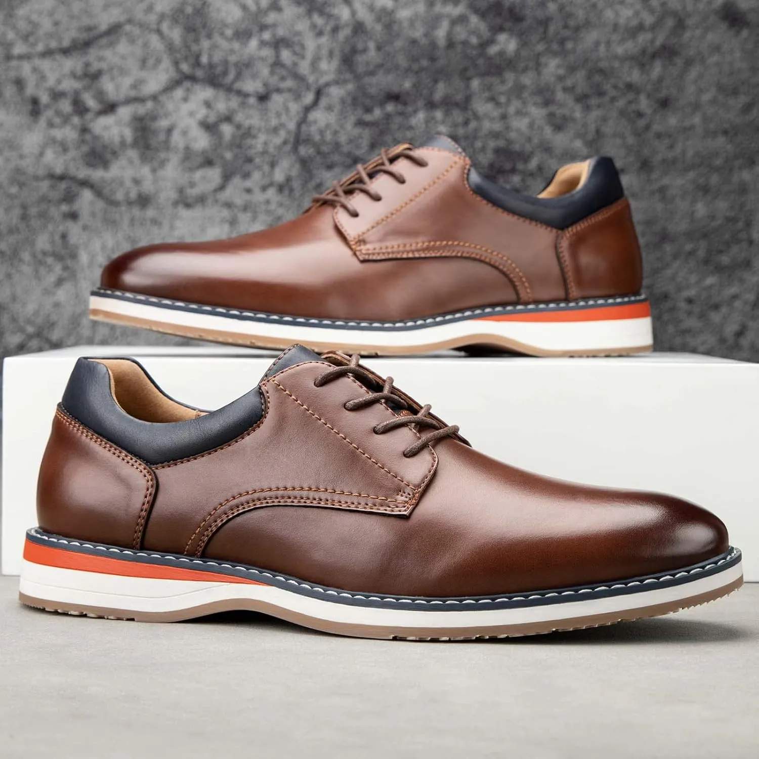 Meijiana Men's Oxfords Casual Dress Shoes Leather Lace Up Shoes for Men Business Oxford Shoes