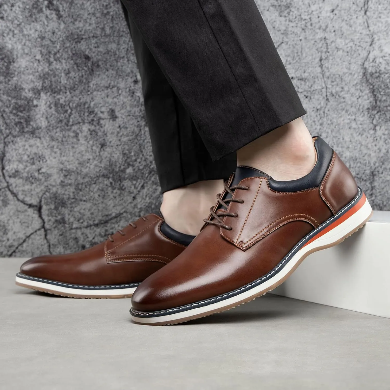 Meijiana Men's Oxfords Casual Dress Shoes Leather Lace Up Shoes for Men Business Oxford Shoes