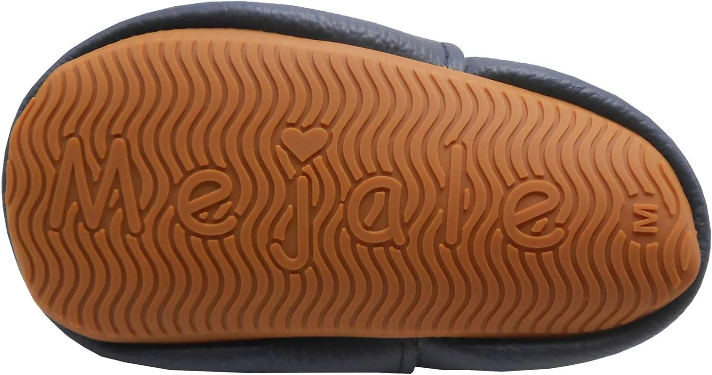 Mejale Baby Rubber Sole Shoes Boy Girl Infant Crawling Toddler Moccasins Leather Walking Anti-Slip Newborn Mini Kids Crib Boots
