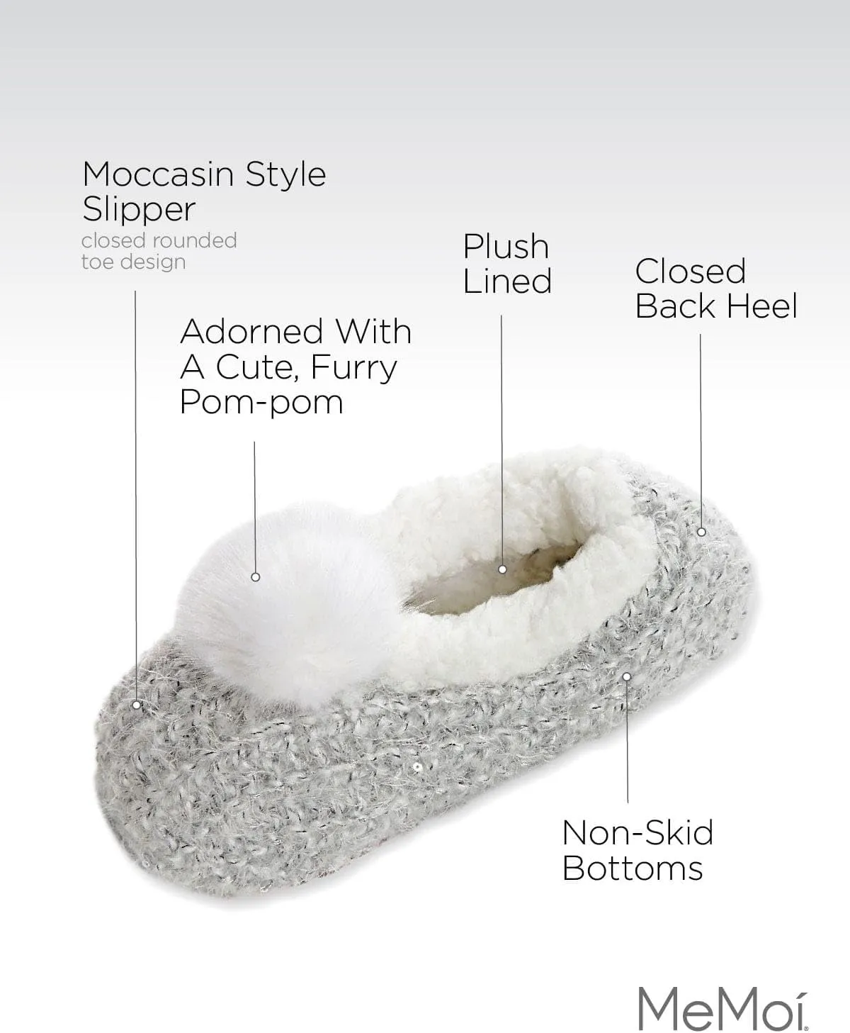 MeMoi Women's Plush Wispy Pom-Pom Slippers