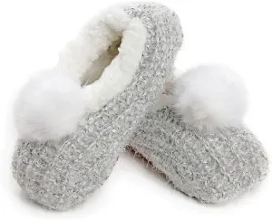 MeMoi Women's Plush Wispy Pom-Pom Slippers