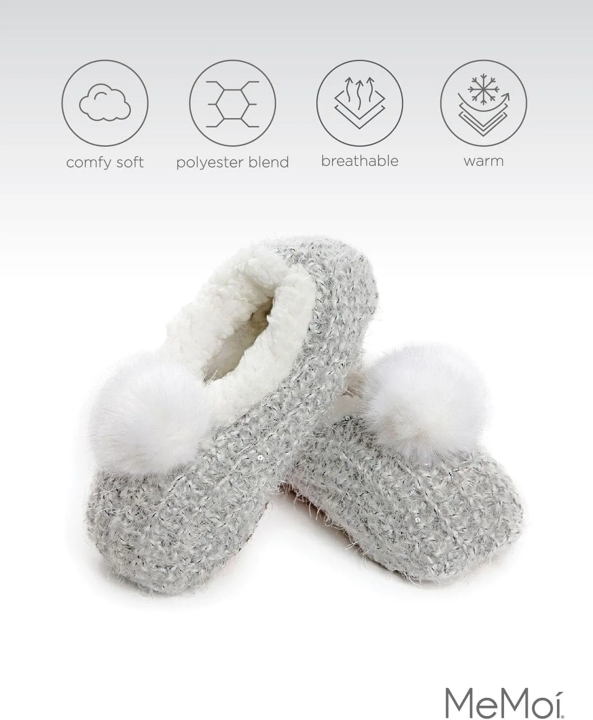 MeMoi Women's Plush Wispy Pom-Pom Slippers