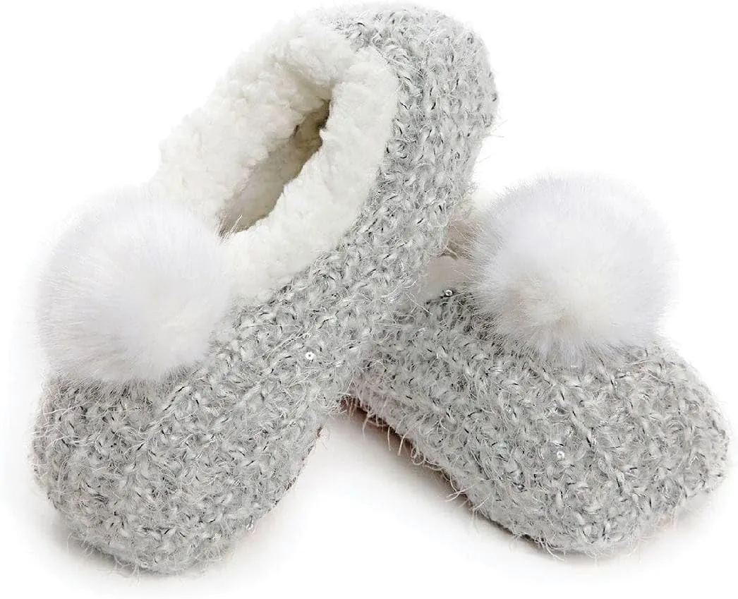 MeMoi Women's Plush Wispy Pom-Pom Slippers