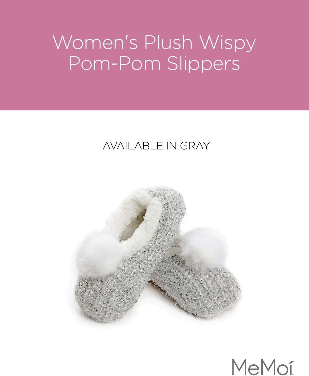 MeMoi Women's Plush Wispy Pom-Pom Slippers