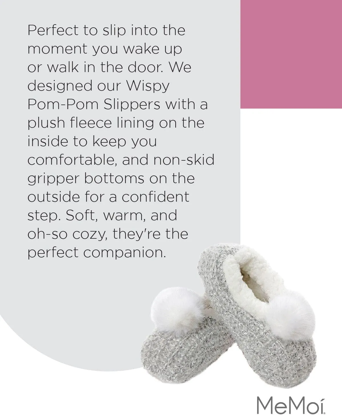 MeMoi Women's Plush Wispy Pom-Pom Slippers