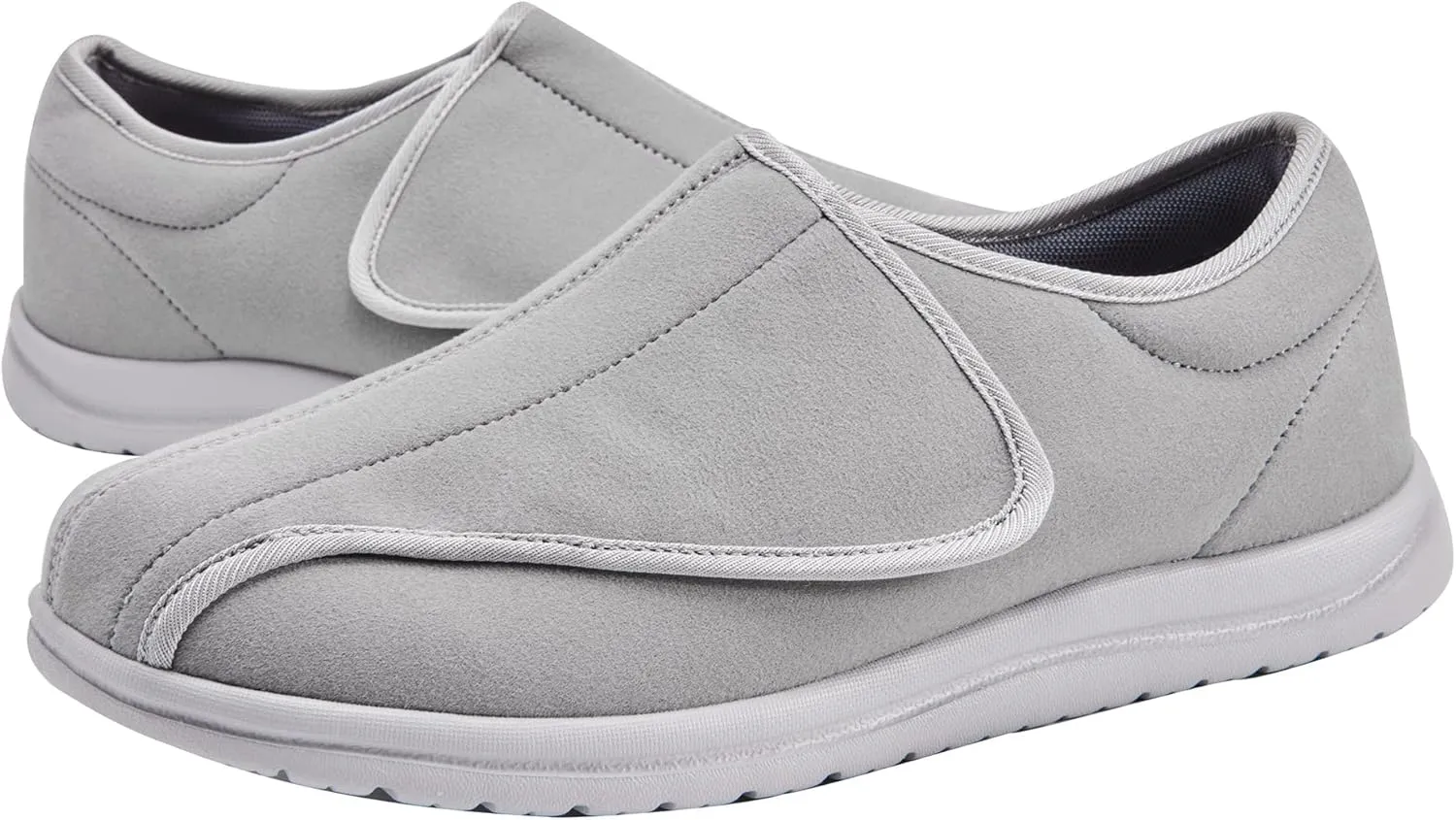 Men Wide Walking Shoes Adjustable Velcr Elderly Diabetic Edema Swollen Feet Outdoor Lightweight Anti Slip Sneaker Sole