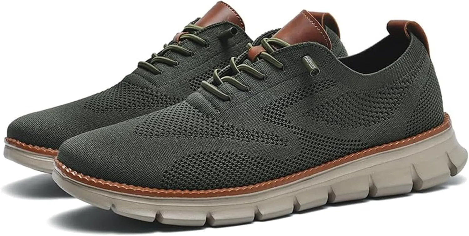 Mens Casual Dress Shoes,Breathable Lightweight Sports Shoes Mesh Shoes,Oxfords Lace Up Business Walking Shoes