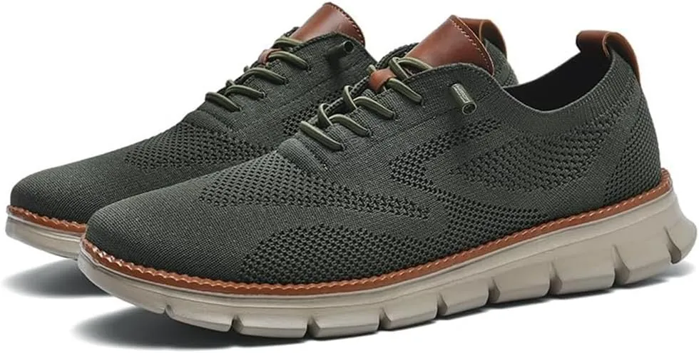 Mens Casual Dress Shoes,Breathable Lightweight Sports Shoes Mesh Shoes,Oxfords Lace Up Business Walking Shoes